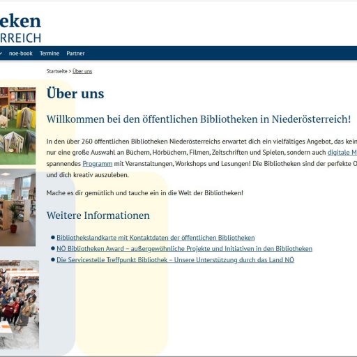 noebib.at im Multisitesystem mit Layout in neuer CI